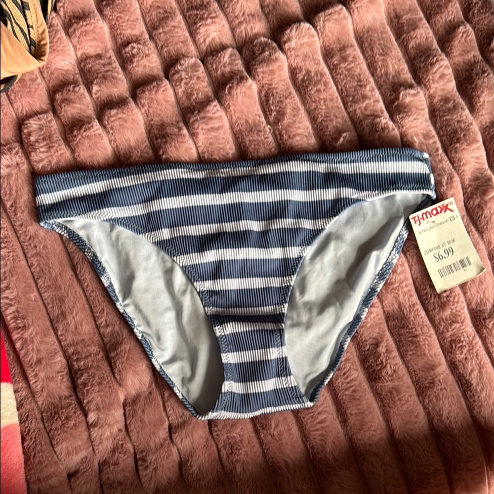 Aerie Blue and White Striped Bikini Bottom